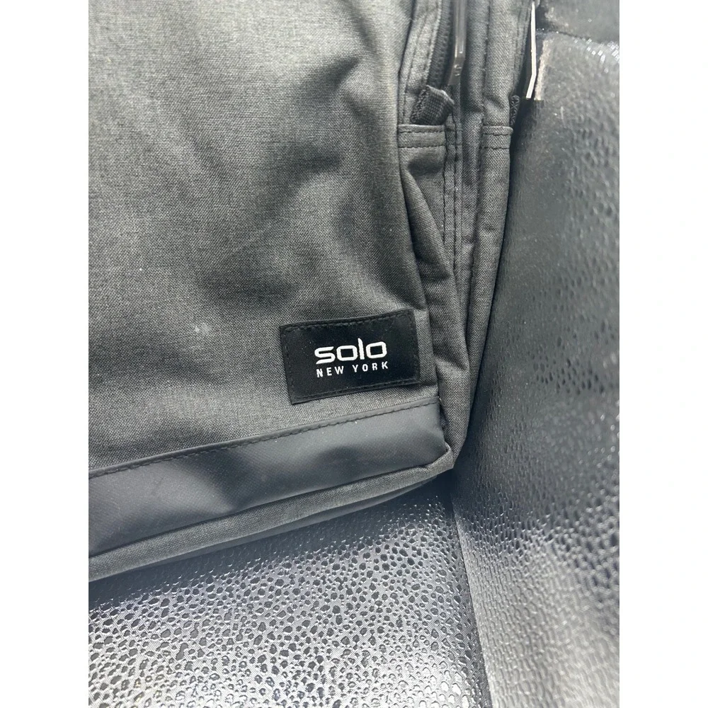 Solo New York Laptop Messenger Bag Gray Crossbody Briefcase Tablet Sleeve Pocket